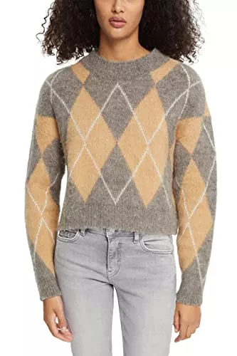 ESPRIT Pullover & Strickmode ESPRIT Pullover aus Wollmix mit Argyle-Muster