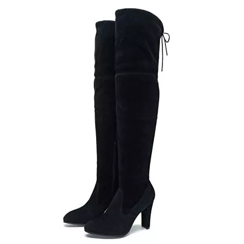 Remxi Stiefel Remxi Damen Overknees Stiefel Oberschenkelhohe Lange Stiefel Kniehohe Schnürstiefel KnieLange Stiefel für Frauen