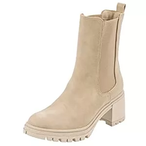 Palado Stiefel Palado Damen Ankle Chelsea-Boots Thasos- Stiefeletten aus feinstem Kunstleder - Winterschuhe mit hohem Blockabsatz - modische Damenstiefel