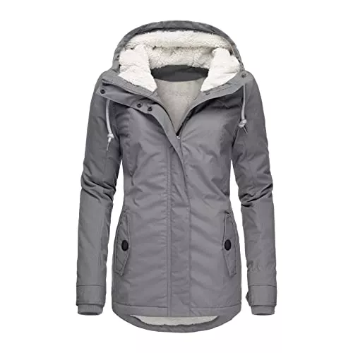 Generic Jacken Generic Winterjacke Damen Winter Warme Jacke Parka Winterjacke Teddyfell gefüttert