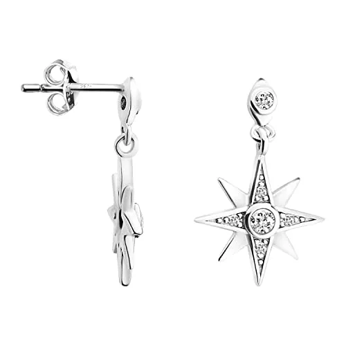 Sofia Milani Schmuck SOFIA MILANI - Damen Ohrringe 925 Silber - mit Zirkonia Steinen - Stern Ohrstecker - E1156