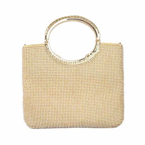 adoranda Taschen & Rucksäcke adoranda Bling Clutch Silber und Gold Abendtasche Strasss Hochzeit Tasche Party Handtasche Damen Umhängetasche