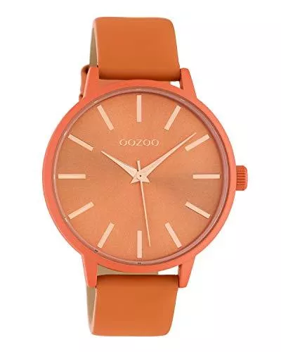 Oozoo Uhren Oozoo Damenuhr Quarz mit Lederband 42 MM Orange Sunray C10614