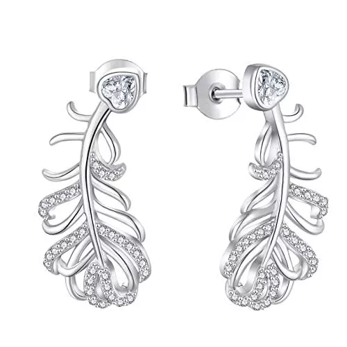 JO WISDOM Schmuck JO WISDOM Silber 925 Feder Ohrringe für Damen