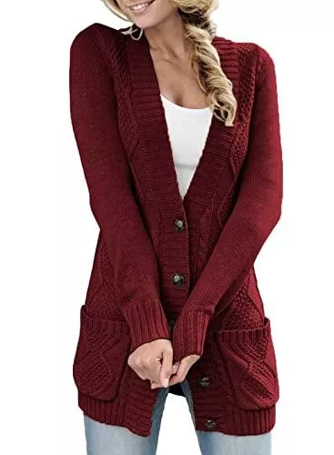 HAPPY SAILED Strickjacken Happy Sailed Damen Langarm Strickjacke Cardigan Strickcardigan mit Knopf S-XXL