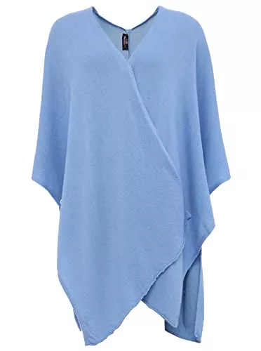 Zwillingsherz Strickjacken Zwillingsherz Poncho-Schal mit Kaschmir - Hochwertiges Cape für Damen - XXL Umhängetuch und Tunika mit Ärmel - Strick-Pullover - Sweatshirt - Stola für Sommer und Winter von Cashmere Dreams