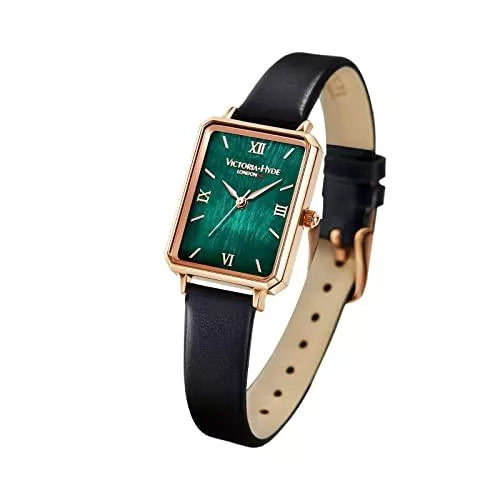 VICTORIA HYDE Uhren VICTORIA HYDE Rechteck Damenuhr Grün Dial Analog Quarz Armbanduhr mit Edelstahlarmband