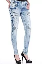 CIPO&amp;BAXX Jeans CIPO&amp;BAXX Damen Skinny-Jeans mit Doppeltem Bund