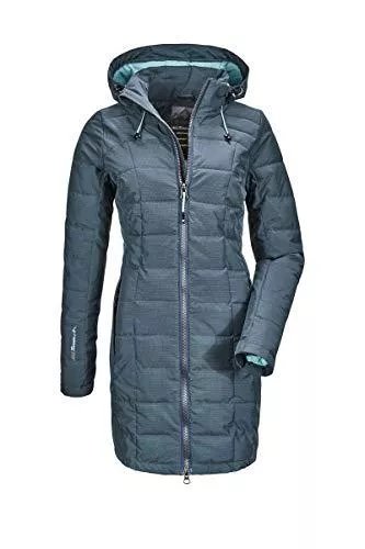 Killtec Mäntel Killtec Damen Skane Wmn Quiltet Prk Parka In Daunenoptik Mit Abzippbarer Kapuze, Blau/Grün, 40 EU