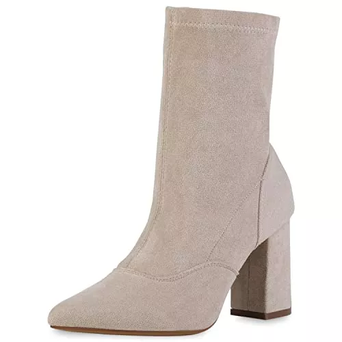 VAN HILL Stiefel VAN HILL Damen Klassische Stiefeletten mit Blockabsatz