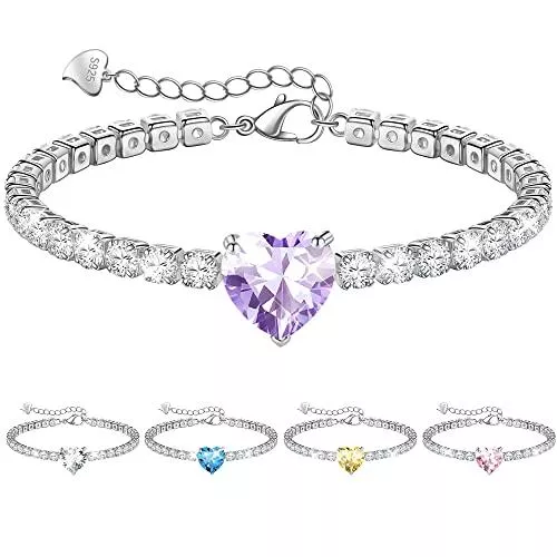 Berry Only Schmuck Berry Only Armband Damen Silber 925 Tennisarmband Iced Out Armband Herz,Armbänder Frauen Tennis Armband Damen Silber 925,Armband Silber 925 Damen Weihnachts,Geburtstags,Geschenk Für Frauen/Freundin