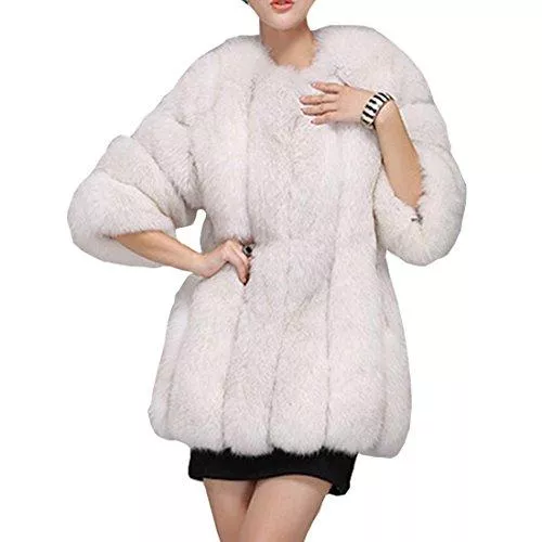 DorkasDE Mäntel DorkasDE Damen Pelz Mantel Fellmantel Kunstpelz Jacke Warm Winterjacke