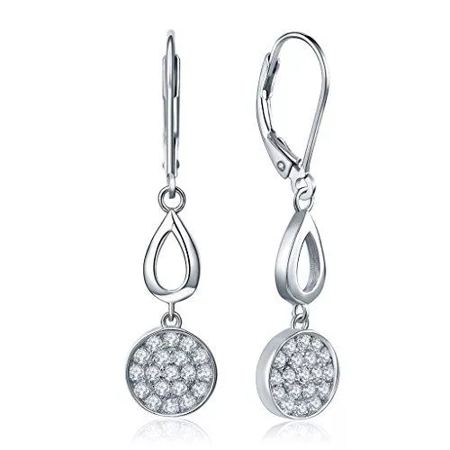 JO WISDOM Schmuck JO WISDOM Damen Hängende Ohrringe Silber 925 mit 3A Zirkonia Kristall,Schmuck für Frauen