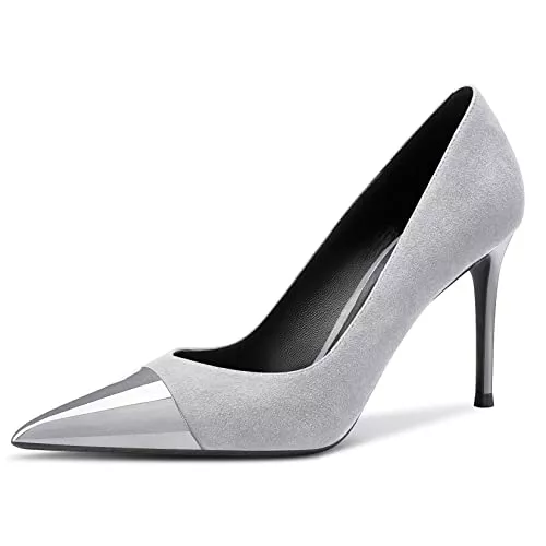 Castamere High Heels Castamere Damen Stiletto Hoher High Absatz Heel Spitze Zehenkappe Pumps Slip-on Klassisch Dress Sexy Hochzeit Party Schuhe