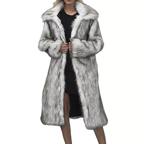 DorkasDE Mäntel DorkasDE Damen Wintermantel Fellmantel Kunstpelz Mantel Jacke Warm Winterjacke