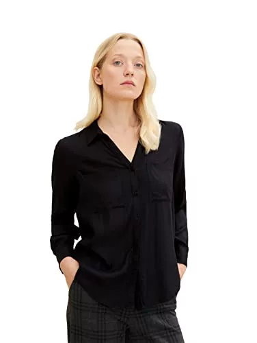 TOM TAILOR Langarmblusen TOM TAILOR Damen Bluse mit Taschen