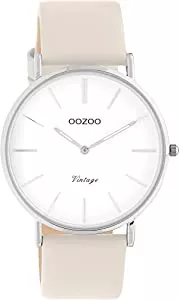 Oozoo Uhren OOZOO Vintage Damen Uhr - Armbanduhr Damen mit 20mm Lederarmband - Analog Damenuhr in rund