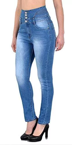 ESRA Jeans ESRA Damen Jeans Hose Skinny Jeanshose Damen High Waist Hochbund bis Übergröße J22