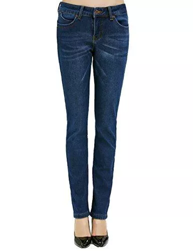 Camii Mia Jeans Camii Mia Damen Jeans Fleece Gefüttert Leggings Skinny Stretch Slim Fit Niedriger Bund Thermojeans