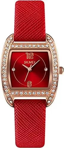 findtime Uhren 11Diamant Damenuhren Klassische Frauenuhren Grün Lederband Luxus Quarzuhr Analog Minimalistische Elegante Geschenke Uhren