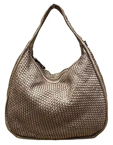 BZNA Taschen & Rucksäcke BZNA Bag Sanna taupe Italy Designer Damen Handtasche Schultertasche Tasche Leder Shopper Neu