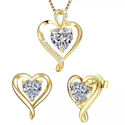 LAVUMO Schmuck LAVUMO Schmuck set Frauen Halskette Ohrringe Kette Set Silber Rosegold Gold Geschenke für Frauen Freundin Mama Beste Freundin Mutter zum Geburtstag Valentinstag Weihnachten Damen Schmuck Geschenk
