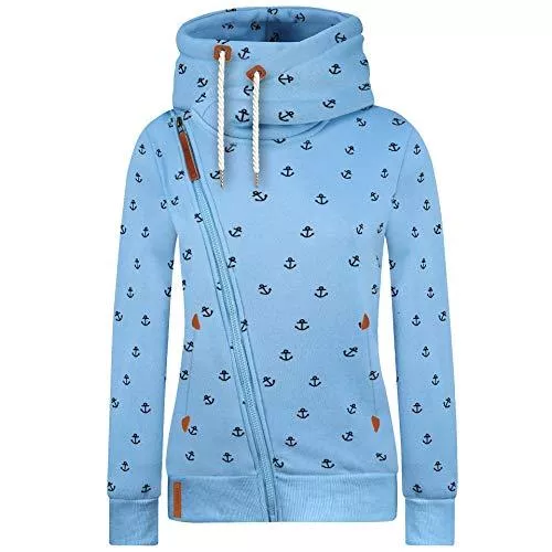 Newbestyle Kapuzenpullover Newbestyle Jacke Damen Sweatjacke Vicky Zip Hoodie Pulli Oberteile Damen Kapuzenpullover Pullover mit Kapuze und Kordel