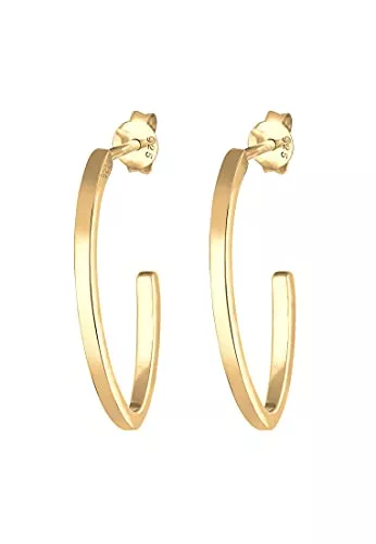 Elli Schmuck Elli Ohrringe Creole Oval Geo Basic Trend Blogger 925 Silber