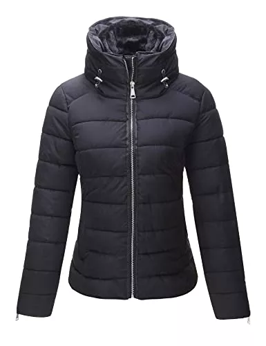 Geschallino Jacken Geschallino Damen Steppjacke, 2 Seitenschlitze mit Reißverschluss, Puffermantel/Jacke mit Baumwollfüllung, Wasserabweisend, Herbst- und Wintermantel