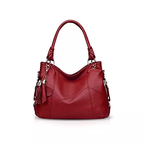 NICOLE &amp; DORIS Taschen & Rucksäcke NICOLE &amp; DORIS Damen Handtasche Umhängetasche mit großer Kapazität Weiche Ledertasche Shopper Handtasche Top Griff Taschen mit Quaste