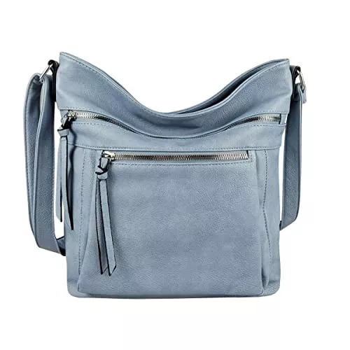 ITALYSHOP24 Taschen & Rucksäcke OBC Damen Tasche Schultertasche Shopper Umhängetasche Crossover Crossbody Henkeltasche Beuteltasche Handtasche Hobo Bag Reise Kunst-Leder