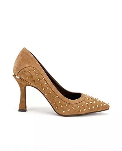 Alma en Pena High Heels Damen-Salon aus Leder mit Nachuelas. I22144 Suede Camel