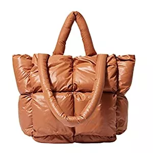 HIMS Taschen & Rucksäcke HIMS Gesteppte Gitter-Einkaufstasche für Damen, Winter, große Kapazität, Einfachheit, trendige, lässige Umhängetaschen, gepolsterte Daunen-Baumwollweiche Handtaschen, gesteppte Shopper-Tasche…