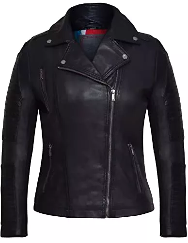 Blueorn Jacken Blueorn Damen Lederjacke LYA Frauen Echtleder Jacke - Leder Bikerjacke mit modernen Steppungen und Reverskragen