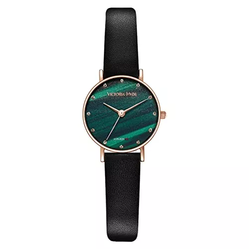 VICTORIA HYDE Uhren VICTORIA HYDE Rechteck Damenuhr Grün Dial Analog Quarz Armbanduhr mit Edelstahlarmband