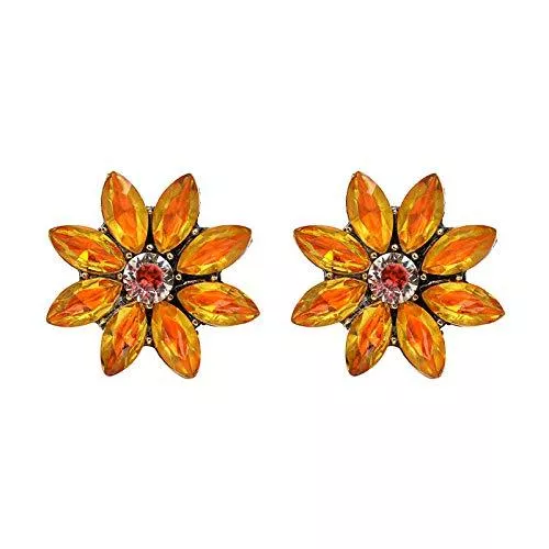 YHHZW Schmuck Yhhzw Ohrringe Koreanische Art Kleine Frische Blume Glas Acryl Diamant Eingelegte Ohrringe Personalisierte Ohrringe