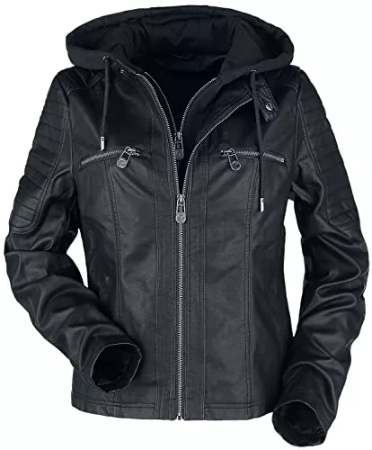 Black Premium by EMP Jacken Black Premium by EMP Damen schwarze Kunstlederjacke im Biker-Style