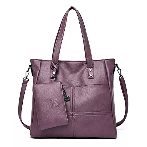 Sacmill Taschen & Rucksäcke Groß Shopper Tasche ederhandtasche Damen Schultertasche Umhängetasche Geldbörse Hobo Casual Taschen Set 2pcs