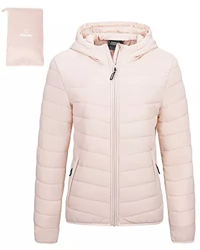 Outdoor Ventures Jacken Outdoor Ventures Damen Steppjacke Leichte Packbare Übergangsjacke Warme Winterjacke mit Kapuze für Frauen Gefüttert Pufferjacke mit Taschen für Freizeit Wandern Reisen