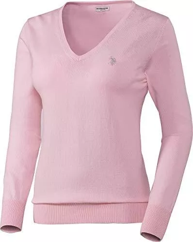 U.S. POLO ASSN Pullover & Strickmode U.S. POLO ASSN. Damen Baumwoll-Pullover in Mehreren Farben, V-Schnitt, Leicht taillierte Passform und vielseitig kombinierbar, Damen Sweatshirt für Sommer und Winter, Gr. S - XL