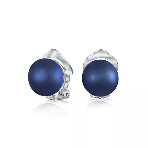 Bling Jewelry Schmuck Button Stil Süßwasser Kultiviert Perle Clip Auf Ball Ohrstecker Für Frauen Sterling Silber Nicht Durchbohrte Ohren Mehr Farben