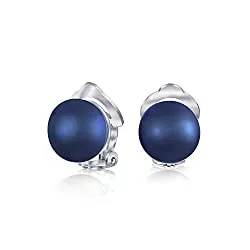 Bling Jewelry Schmuck Button Stil Süßwasser Kultiviert Perle Clip Auf Ball Ohrstecker Für Frauen Sterling Silber Nicht Durchbohrte Ohren Mehr Farben