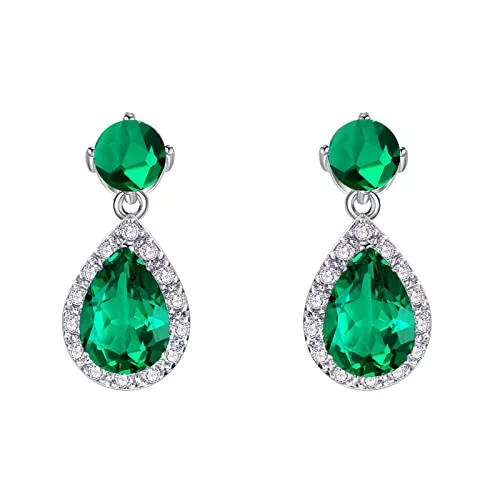 VONSSY Schmuck VONSSY Tropfen-Ohrringe | Edelsteine ​​Wassertropfen Teardrop Weißvergoldeter Kristall Hängende Zirkonia Hypoallergen Ohrringe | Stilvolles Schmuckgeschenk