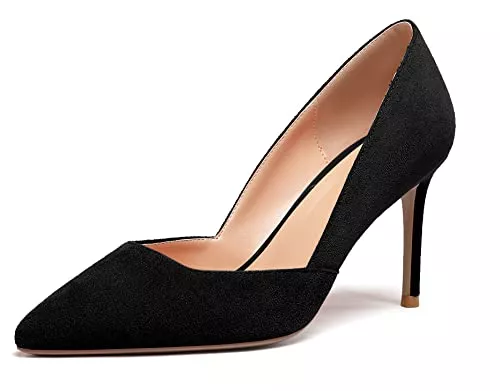 EDEFS High Heels EDEFS Damen Spitze Zehen Stilettos Slip-on D'orsay Pumps Cut-Out Kleid Büro Schuhe