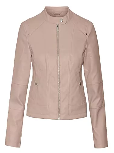 VERO MODA Jacken VERO MODA Damen Kunstlederjacke VMLotus Short Übergangsjacke Biker-Stil