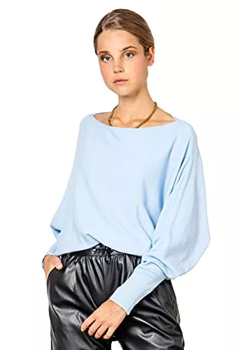 Sublevel Pullover & Strickmode Sublevel Damen Fein-Strick Pullover mit Fledermaus-Ärmeln