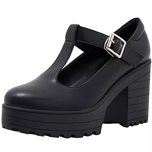 KISSYAYA High Heels KISSYAYA Damen T-Spange high Heel Pumps