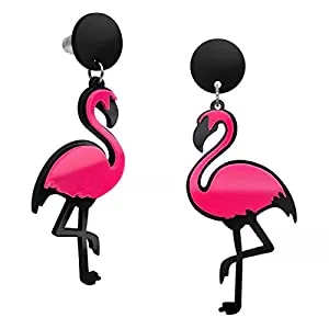 Soul-Cats Schmuck SoulCats® 1 Paar Flamingo Ohrringe schwarz pink für Damen