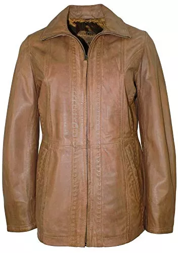 Maddox Jacken MADDOX - Damen Lederjacke Lammnappa dattel