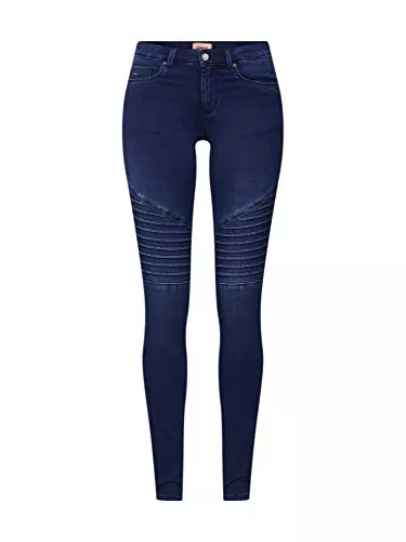ONLY Jeans ONLY Damen ONLROYAL REG SK Biker BB BJ13447 Skinny Jeans, Blau (Dark Blue Denim Dark Blue Denim), M/30